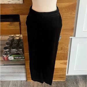 Express Editor Super High Waisted Velvet Straight Cropped Pant